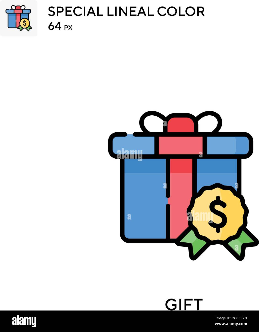 Gift Special lineal color icon. Illustration symbol design template for ...