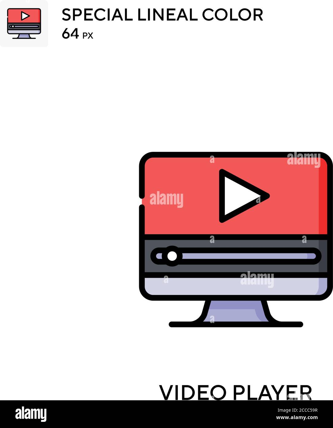 Video player Special lineal color icon. Illustration symbol design ...