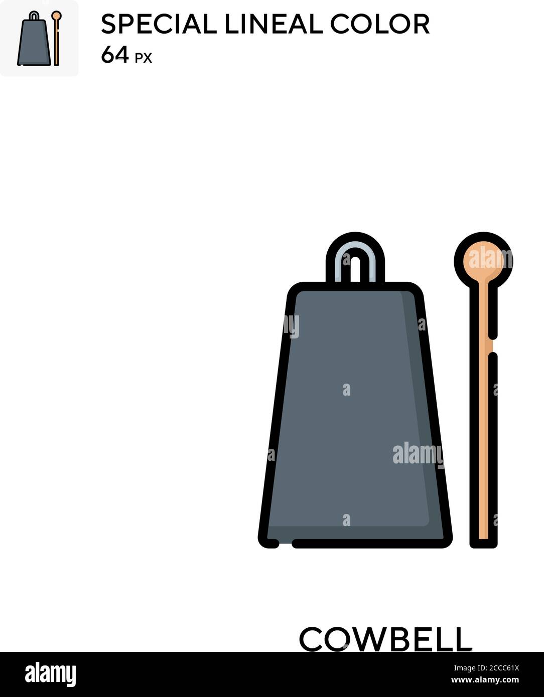 Cowbell Special lineal color icon. Illustration symbol design template ...