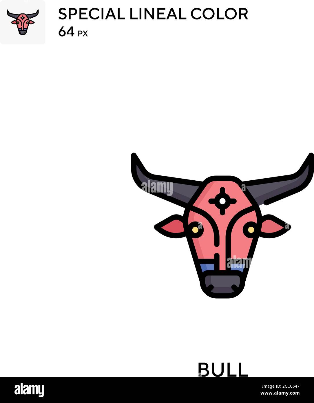 Bull Special lineal color icon. Illustration symbol design template for ...