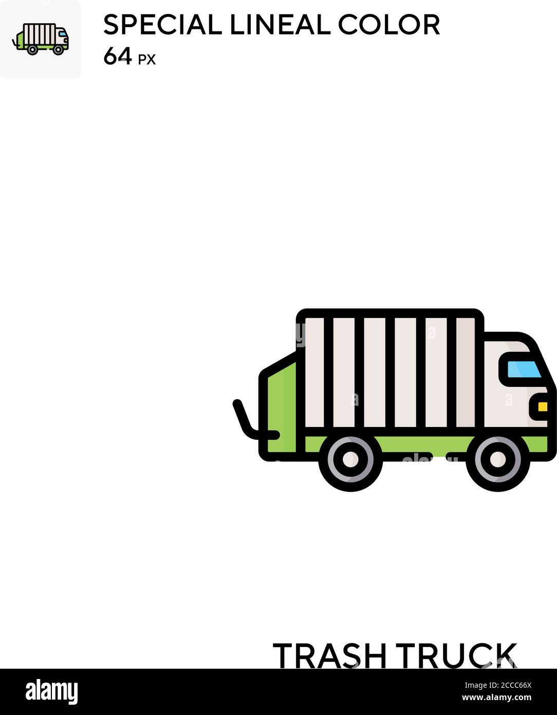 Trash truck Special lineal color icon. Illustration symbol design ...