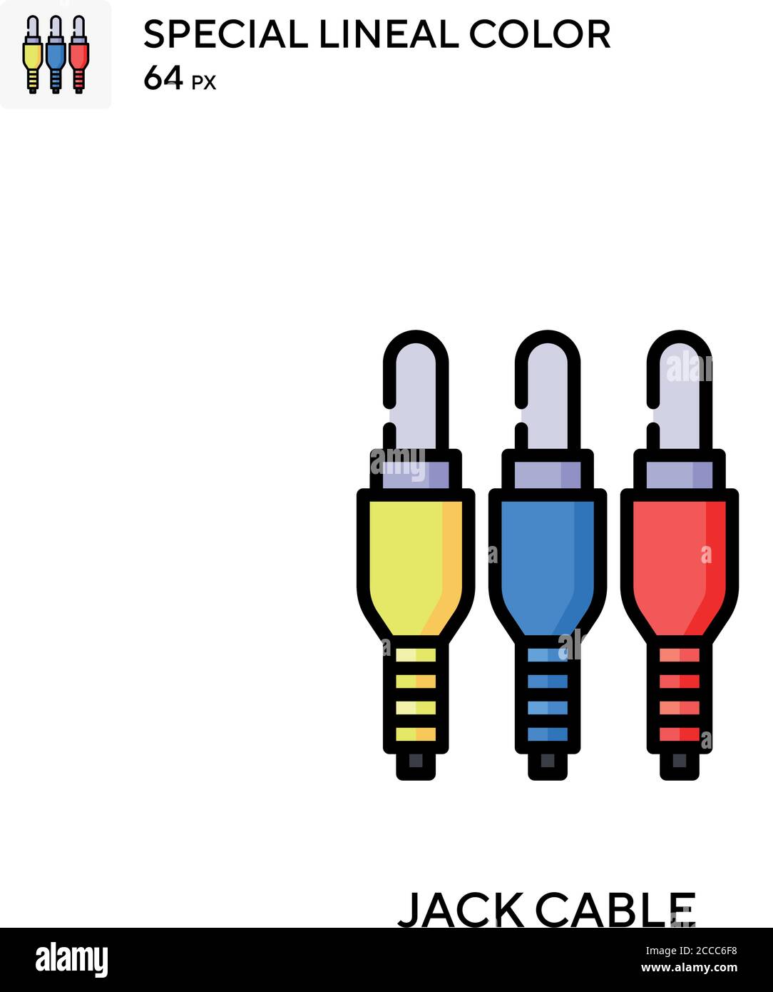 Jack cable Special lineal color icon. Illustration symbol design ...