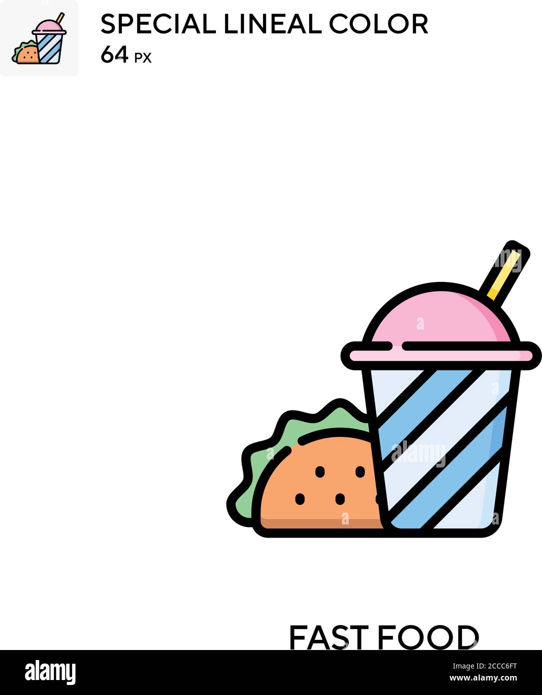 Fast food Special lineal color icon. Illustration symbol design ...