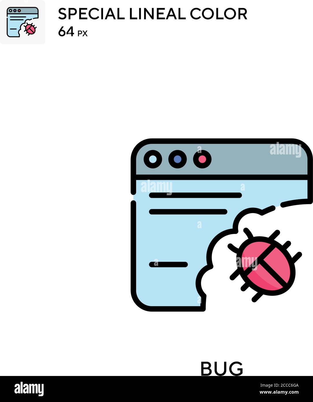 Bug Special lineal color icon. Illustration symbol design template for ...