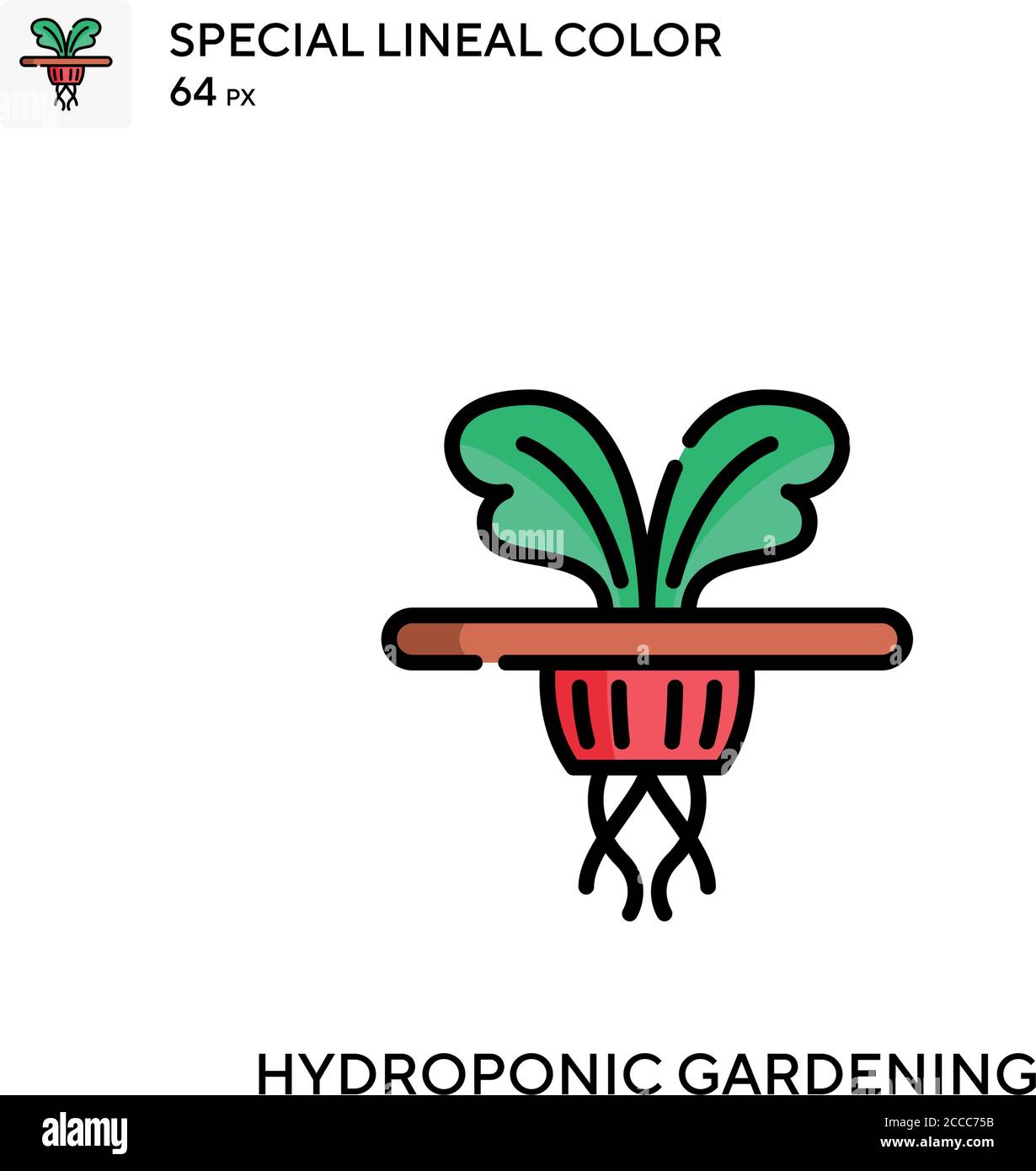 Hydroponic gardening Special lineal color icon. Illustration symbol ...