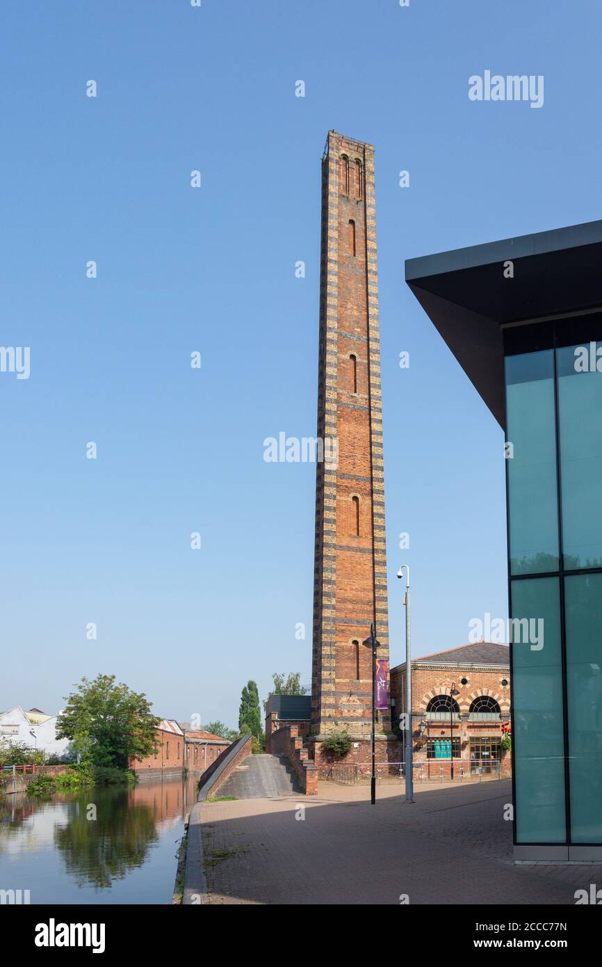 Chimney stack at former weaving mill, Weavers Wharf, Kidderminster, Worcestershire, England, United Kingdom Stock Photo