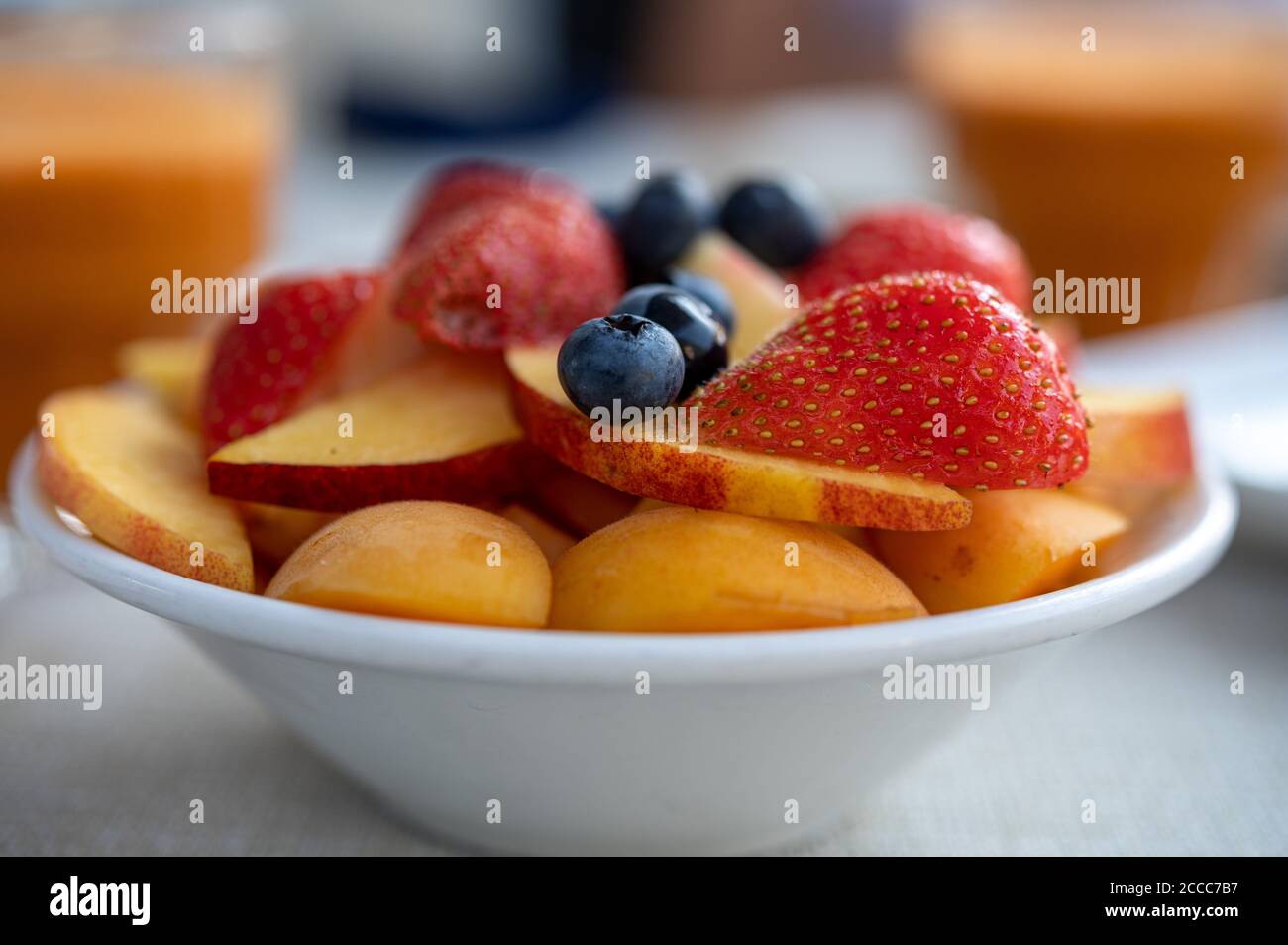 Various kind of fruits for breakfast Stock Photo Alamy