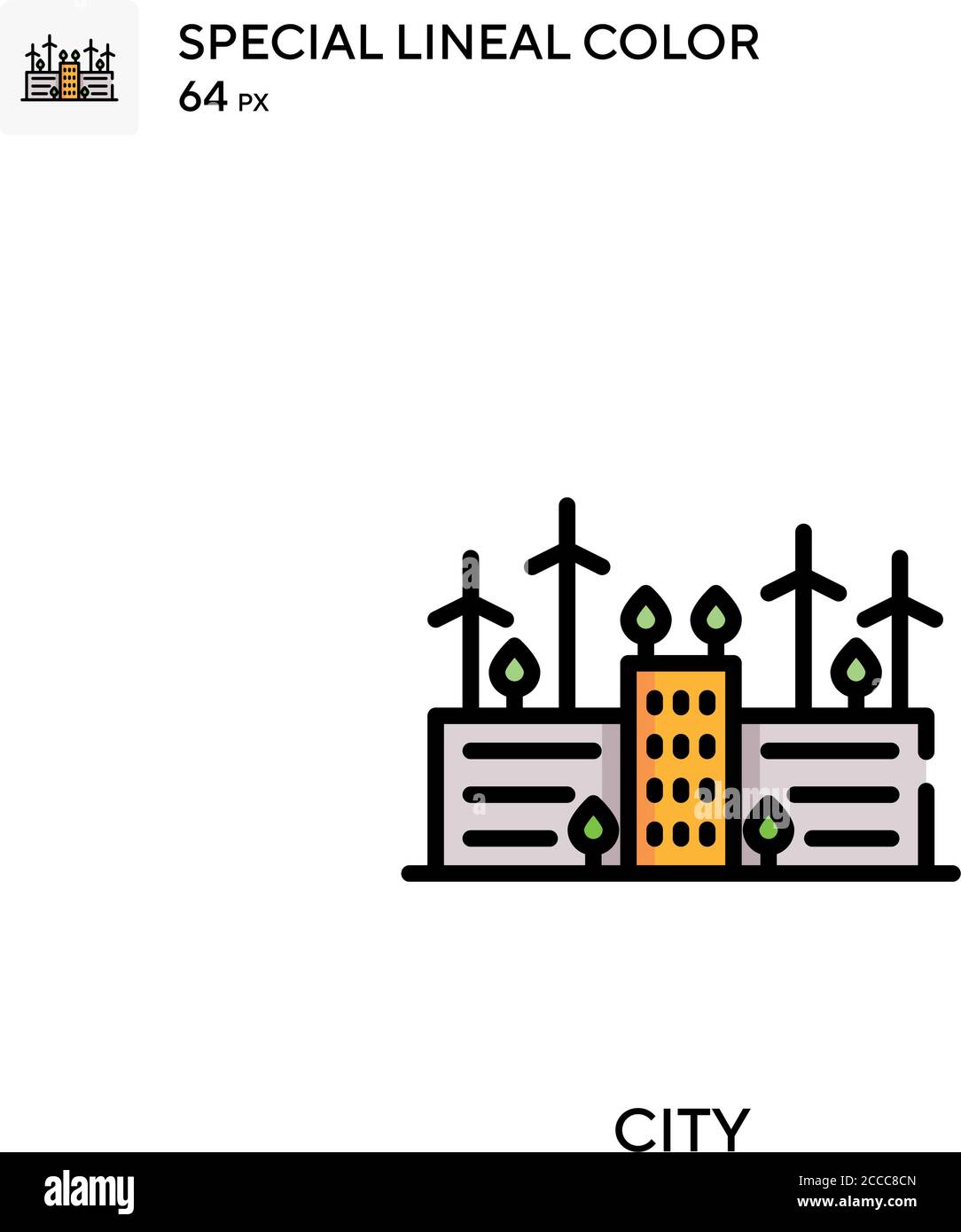 City Special lineal color icon. Illustration symbol design template for ...
