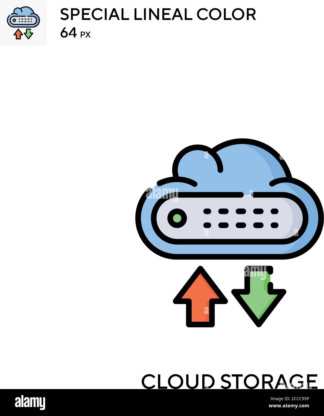 Cloud storage Special lineal color icon. Illustration symbol design ...