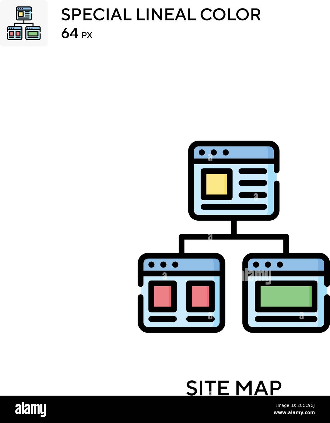 Site map Special lineal color icon. Illustration symbol design template ...