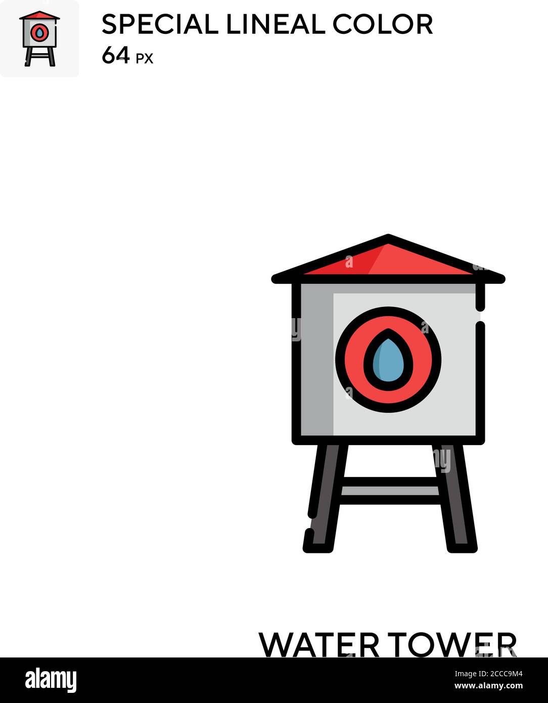 Water tower Special lineal color icon. Illustration symbol design ...