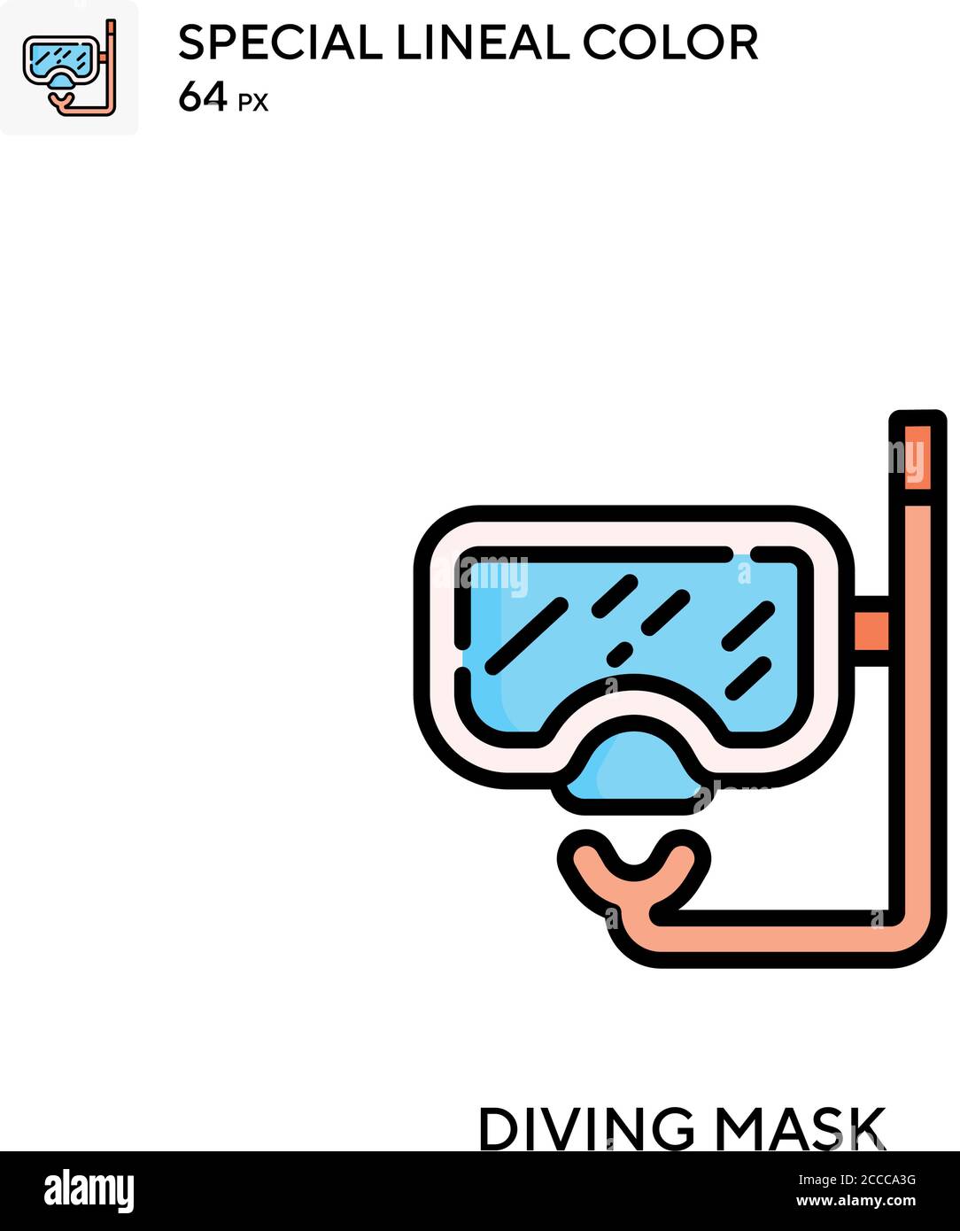 Diving mask Special lineal color icon. Illustration symbol design ...