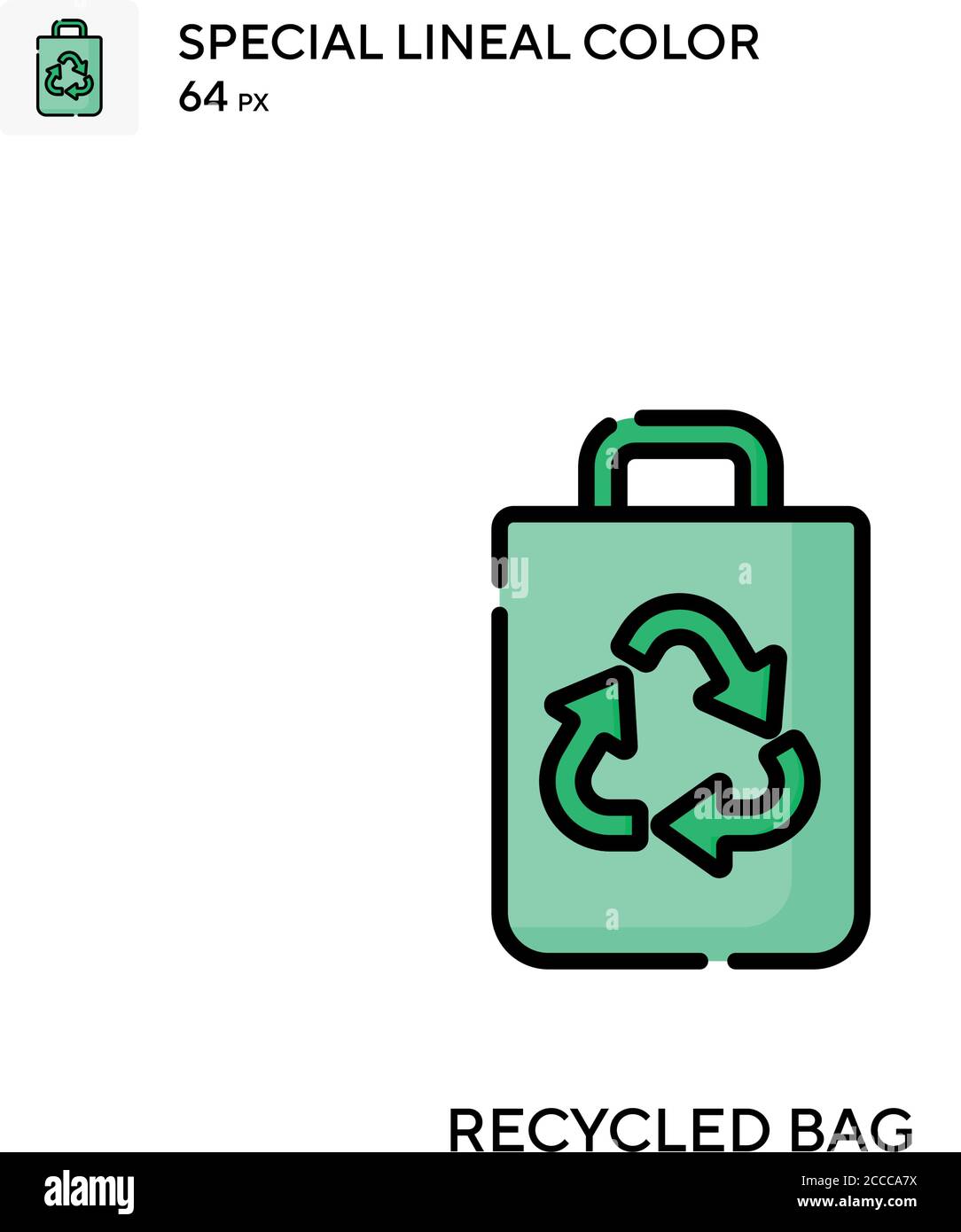 Recycled bag Special lineal color icon. Illustration symbol design ...