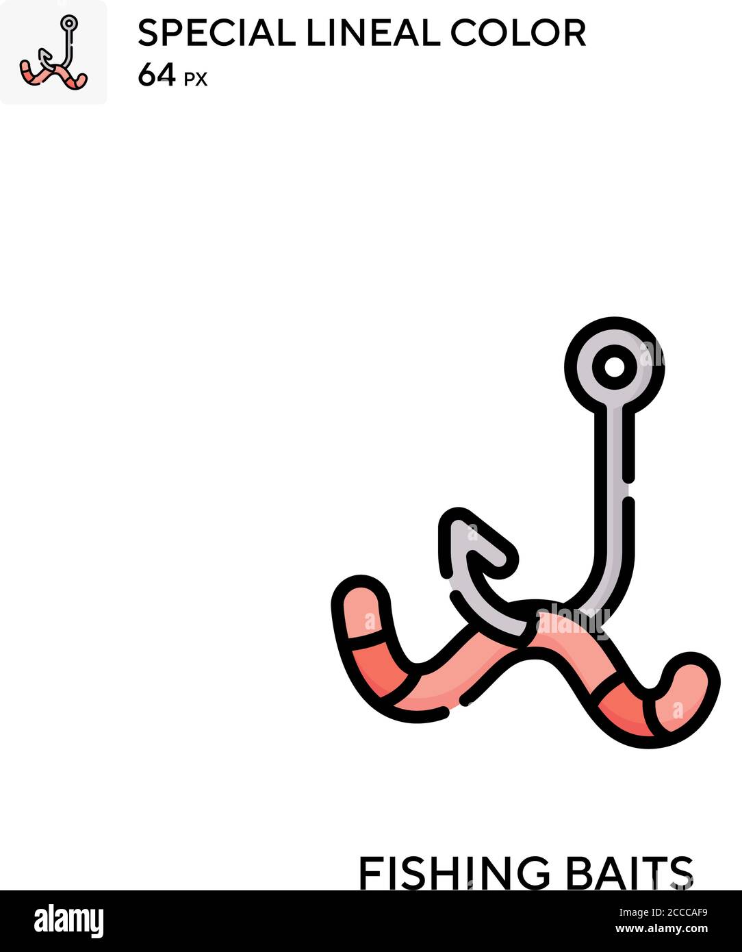 Fishing baits Special lineal color icon. Illustration symbol design ...