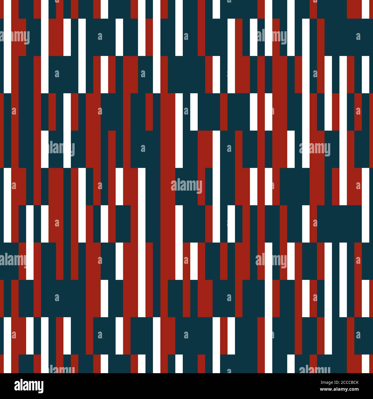 Seamless pattern with vertical red and green segments Stock Vector