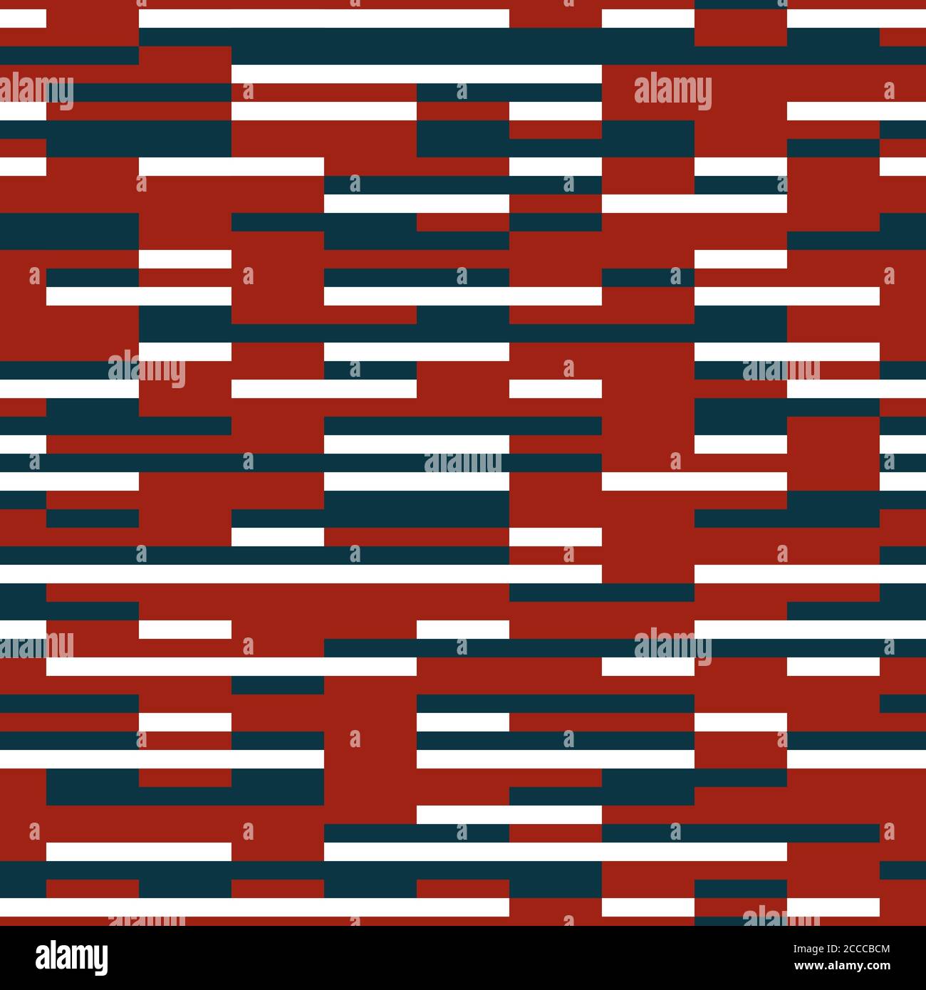 Seamless pattern with horizontal red and green segments Stock Vector