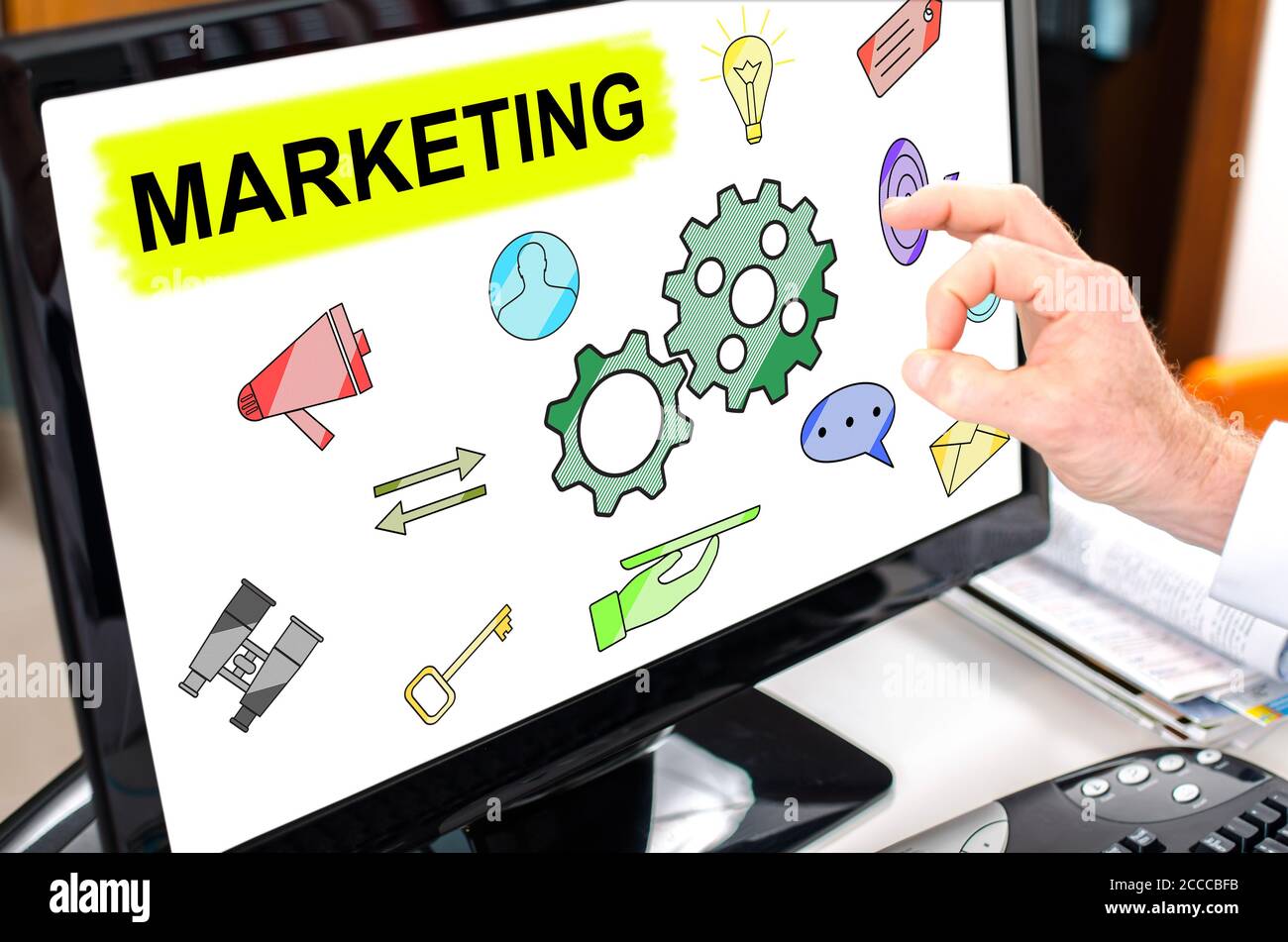 Marketing concept shown on a computer screen Stock Photo - Alamy