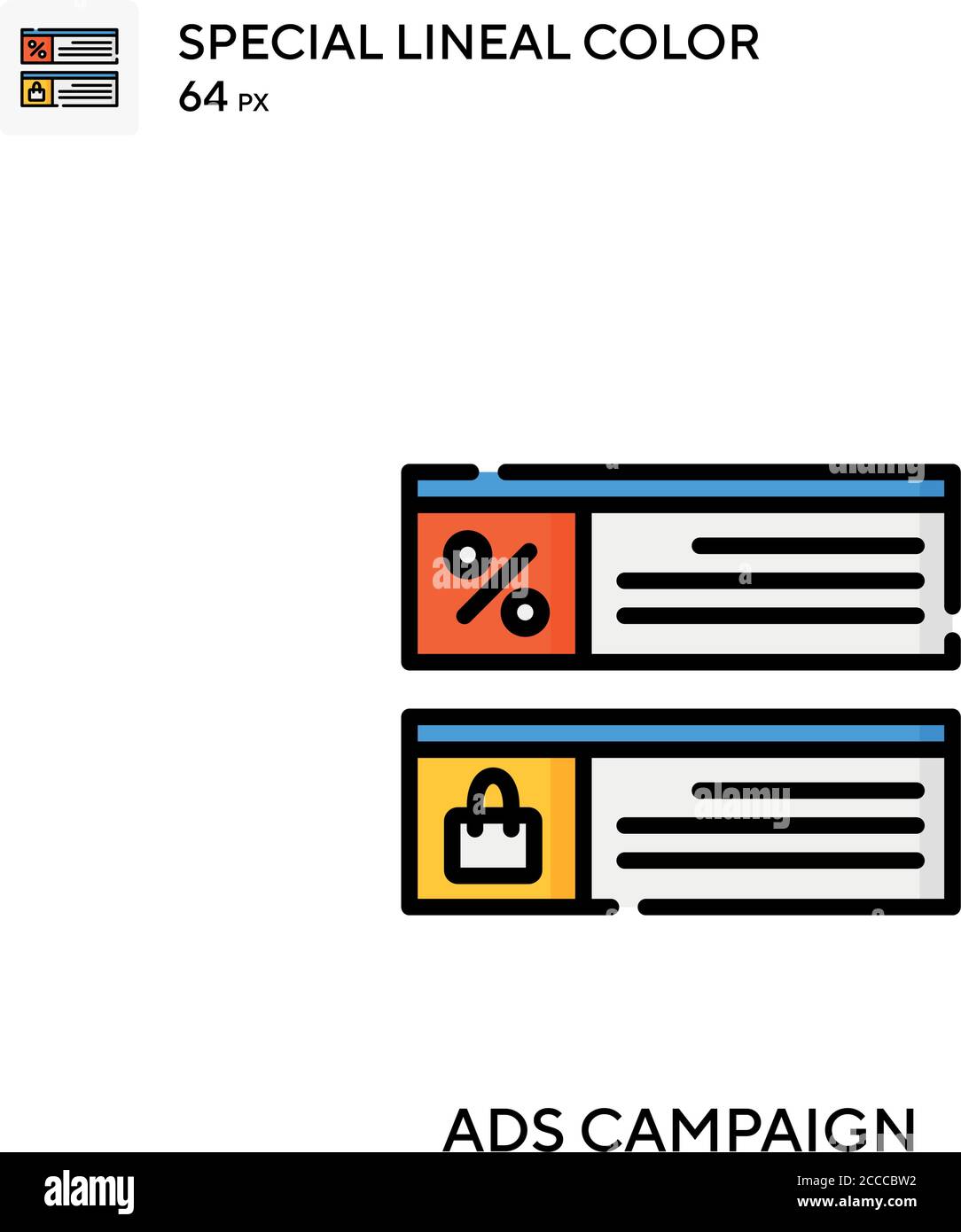 Ads campaign Special lineal color icon. Illustration symbol design ...