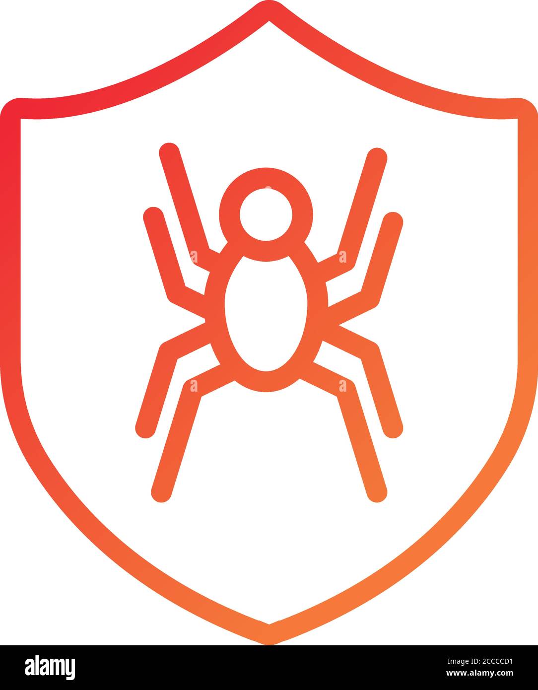 shield secure with spider gradient style icon vector illustration design Stock Vector