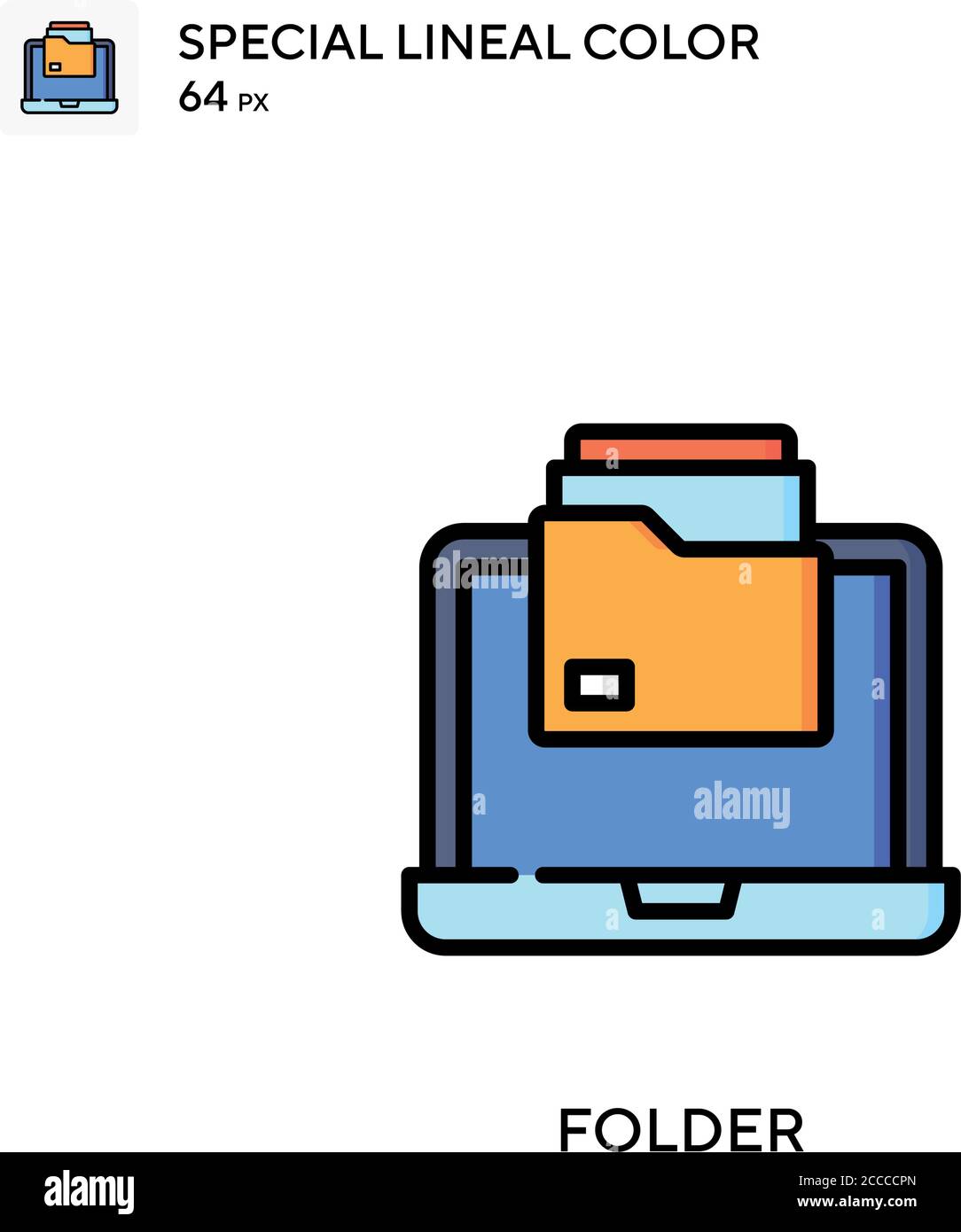 Folder Special lineal color icon. Illustration symbol design template ...
