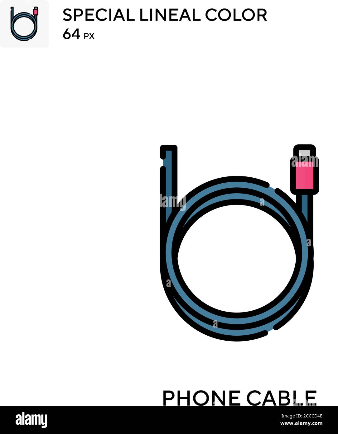 Phone cable Special lineal color icon. Illustration symbol design ...