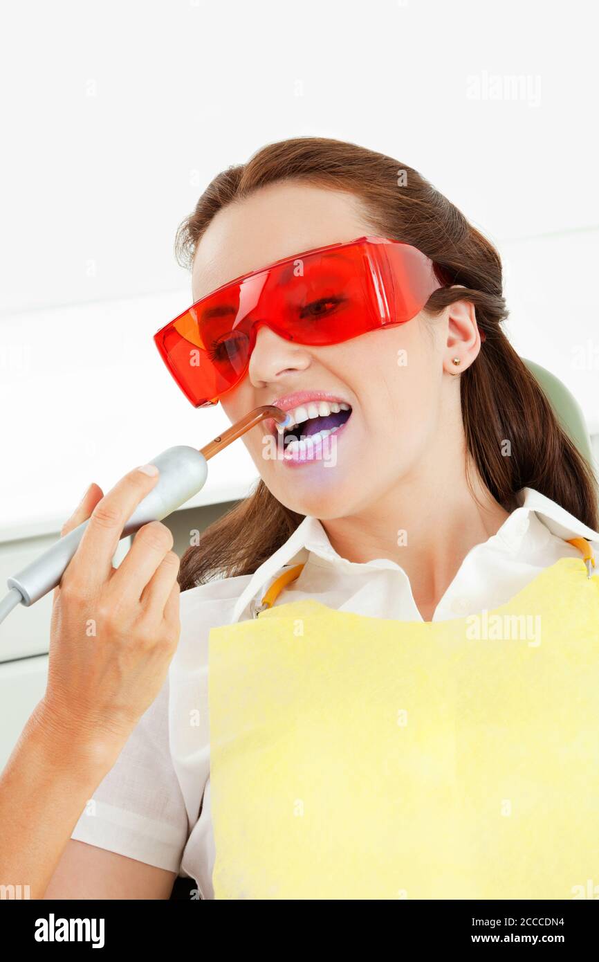 Teeth whitening at the dentist Stock Photo Alamy