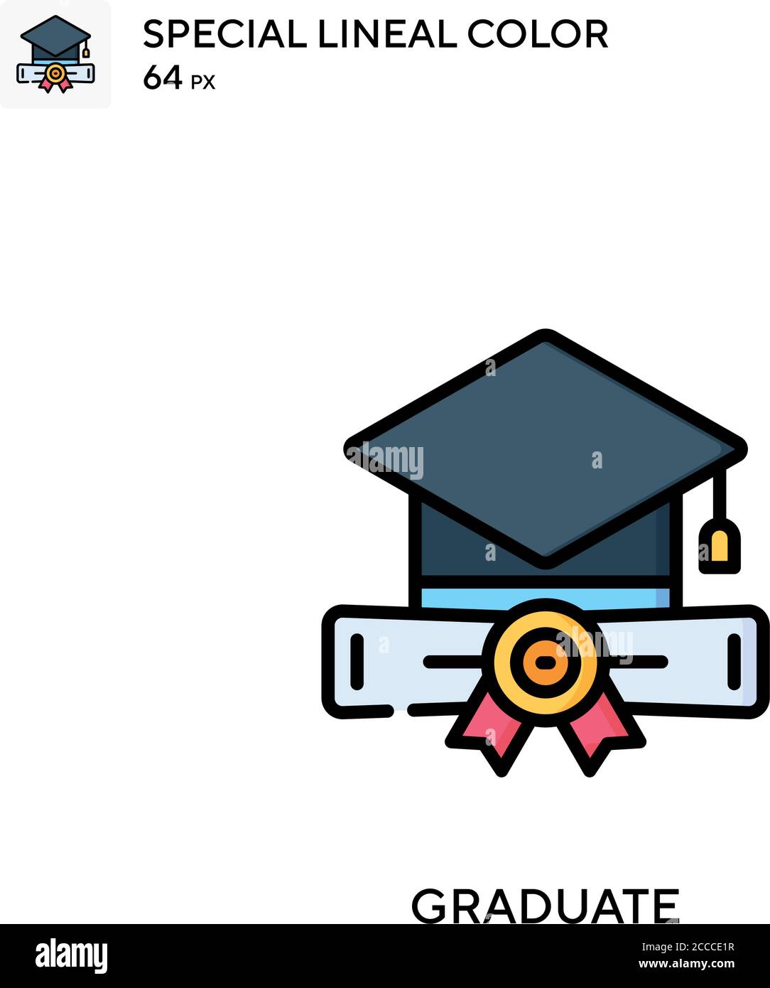 Graduate Special lineal color icon. Illustration symbol design template ...