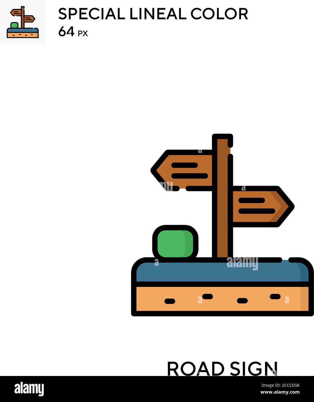 Road sign Special lineal color icon. Illustration symbol design ...