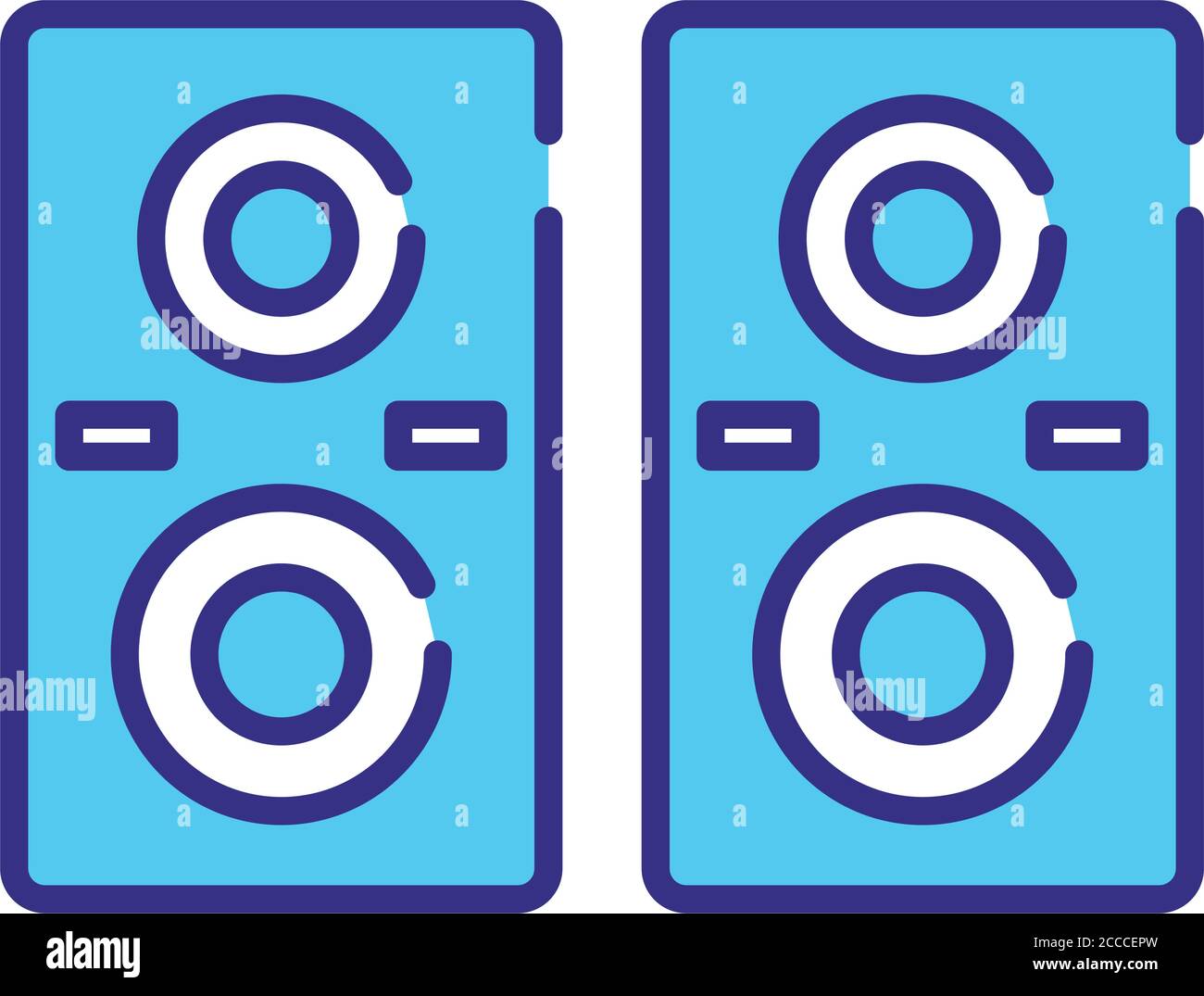 speakers audio line and fill style icon vector illustration design Stock Vector