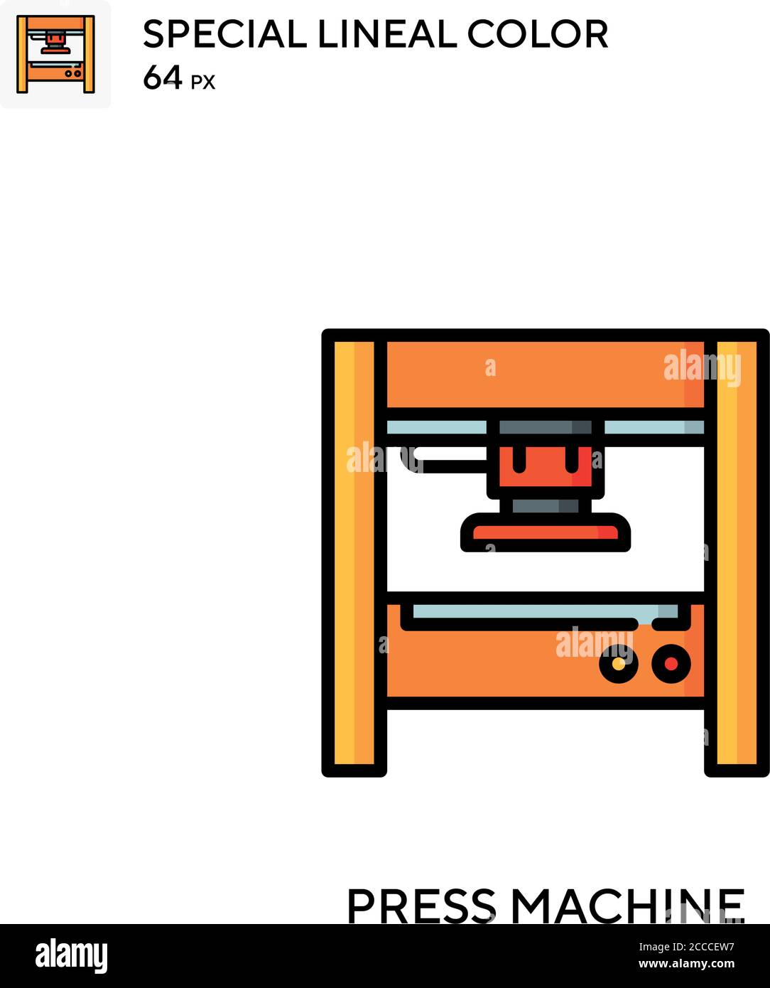 Press machine Special lineal color icon. Illustration symbol design ...