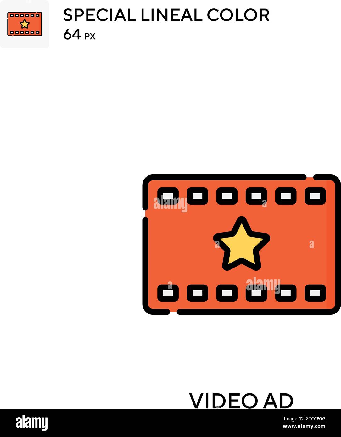 Video ad Special lineal color icon. Illustration symbol design template ...
