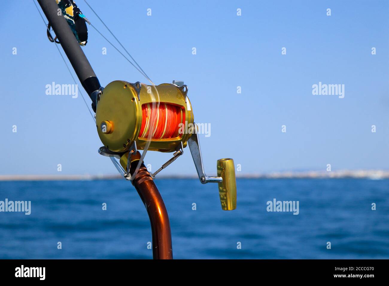 Deep Sea Fishing Reel on a boat Stock Photo - Alamy