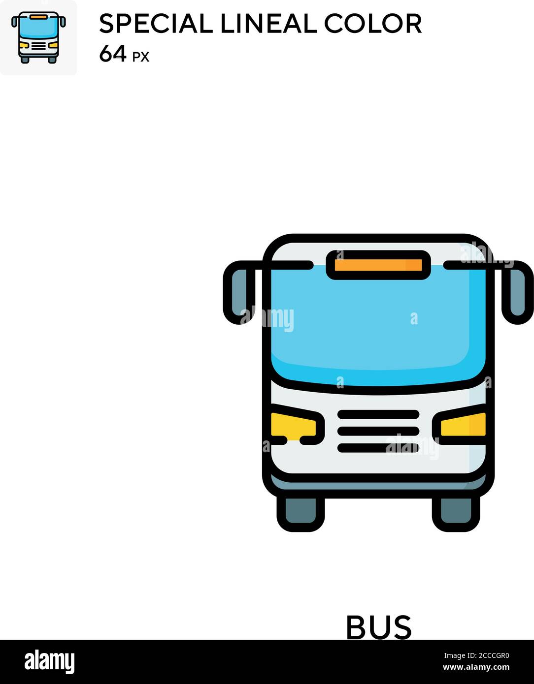 Bus Special lineal color icon. Illustration symbol design template for ...
