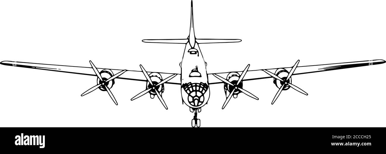 sketch of military aircraft isolated vector Stock Vector