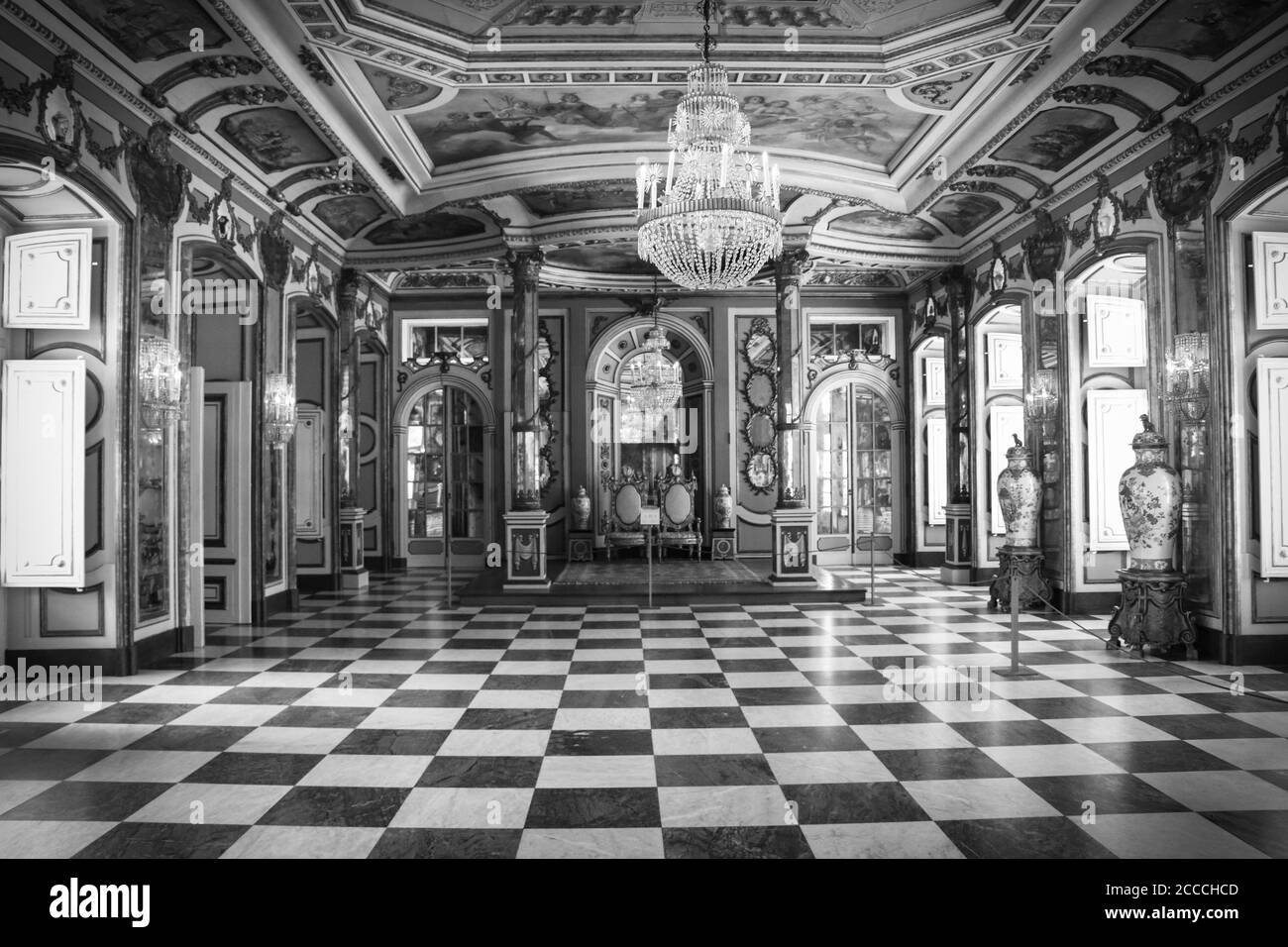 The Hall of Ambassadors in Queluz National Palace. Queluz, Portugal Stock Photo