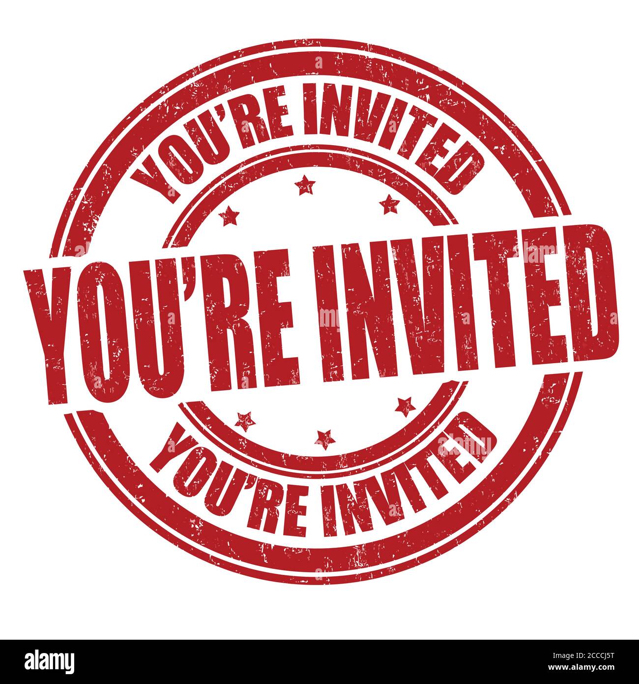 You're invited grunge rubber stamp on white background, vector