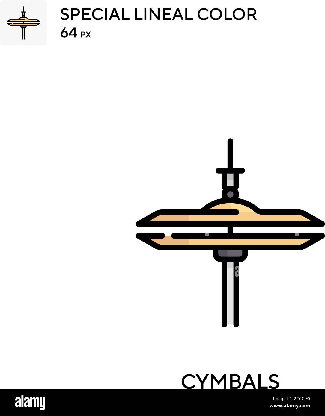 Cymbals Special lineal color icon. Illustration symbol design template ...