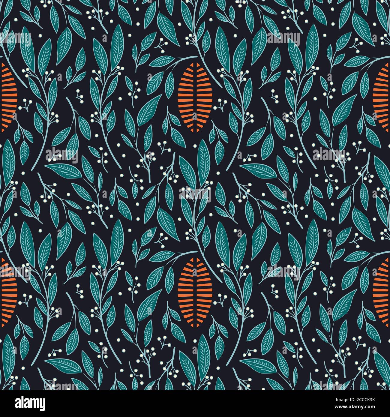 Seamless pattern design with hand drawn flowers and floral elements ...