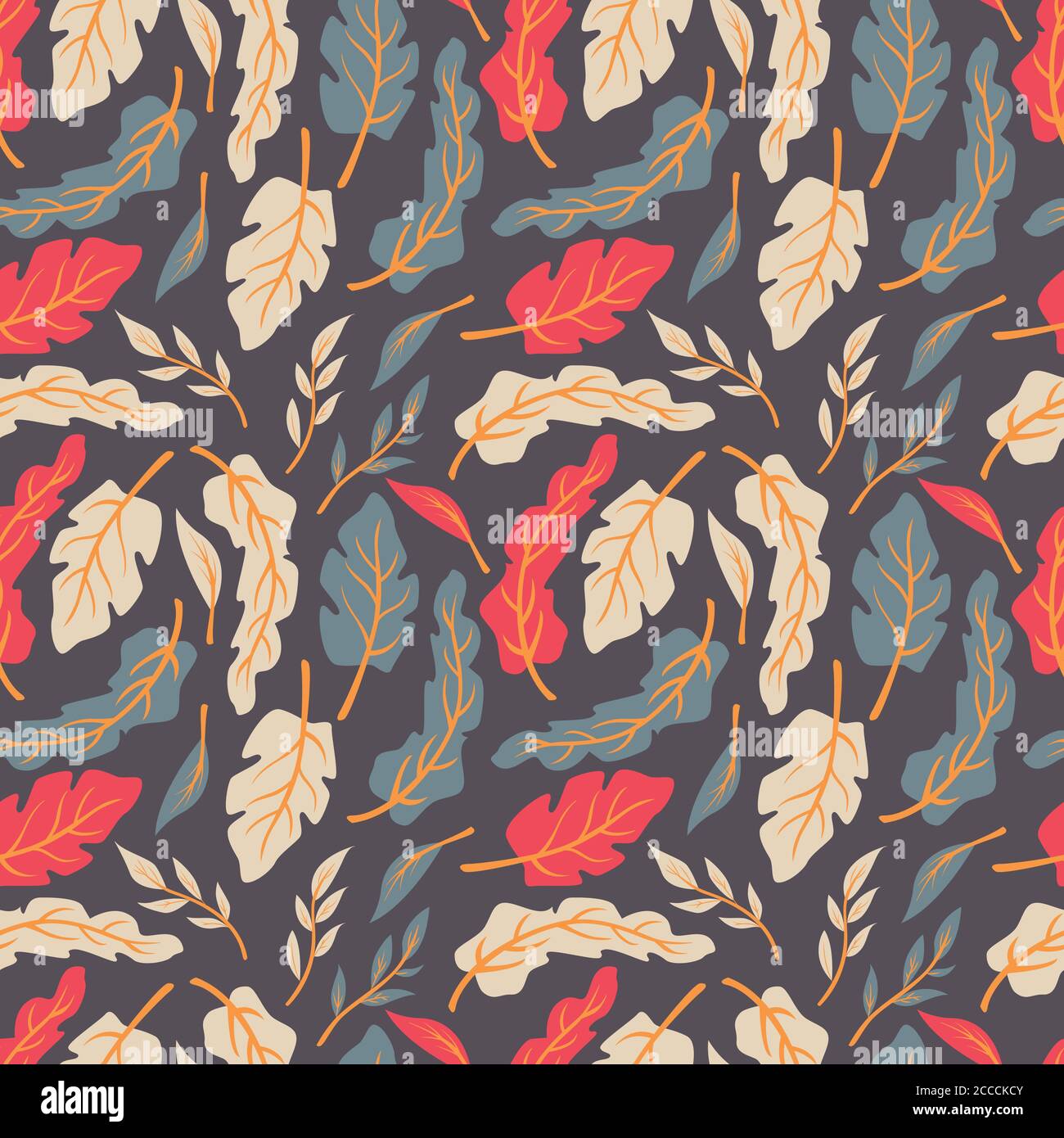 Seamless pattern design with hand drawn flowers and floral elements ...