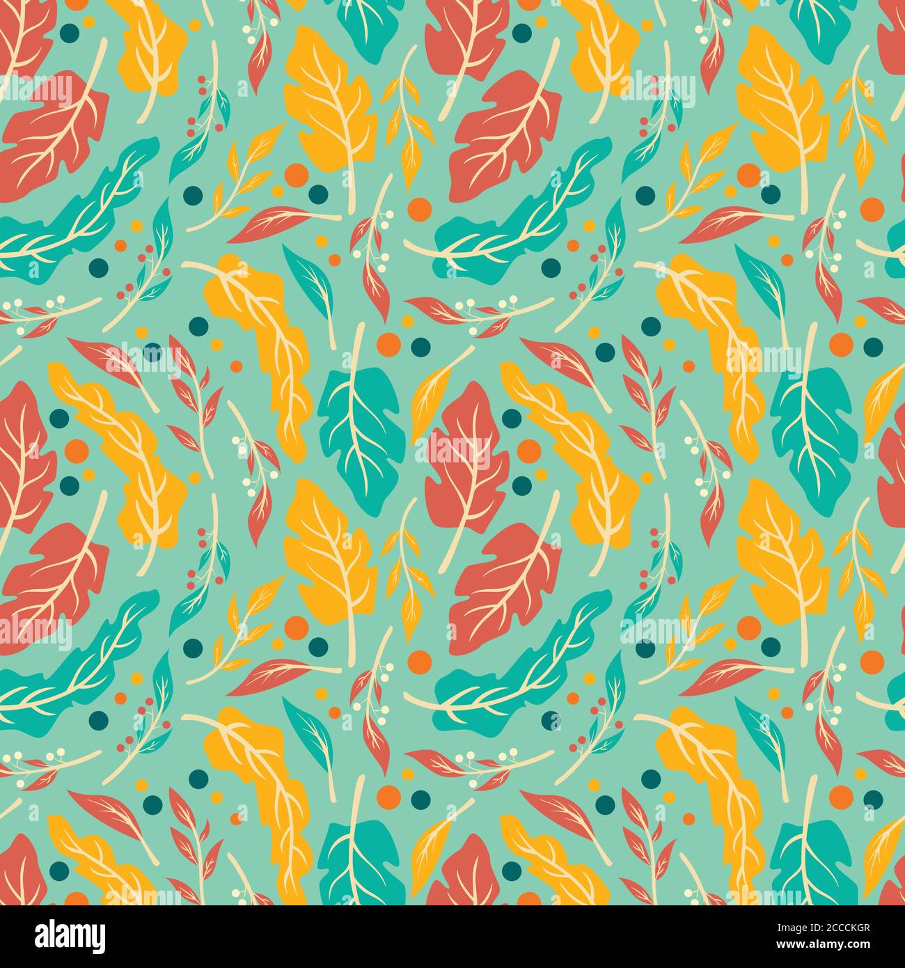 Seamless pattern design with hand drawn flowers and floral elements ...