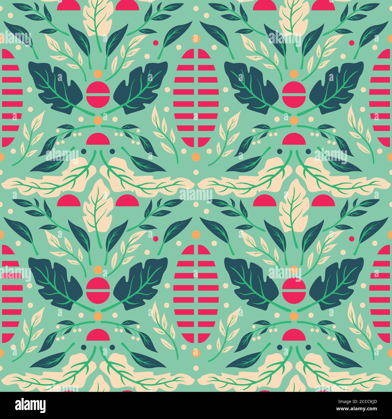 Seamless pattern design with hand drawn flowers and floral elements ...