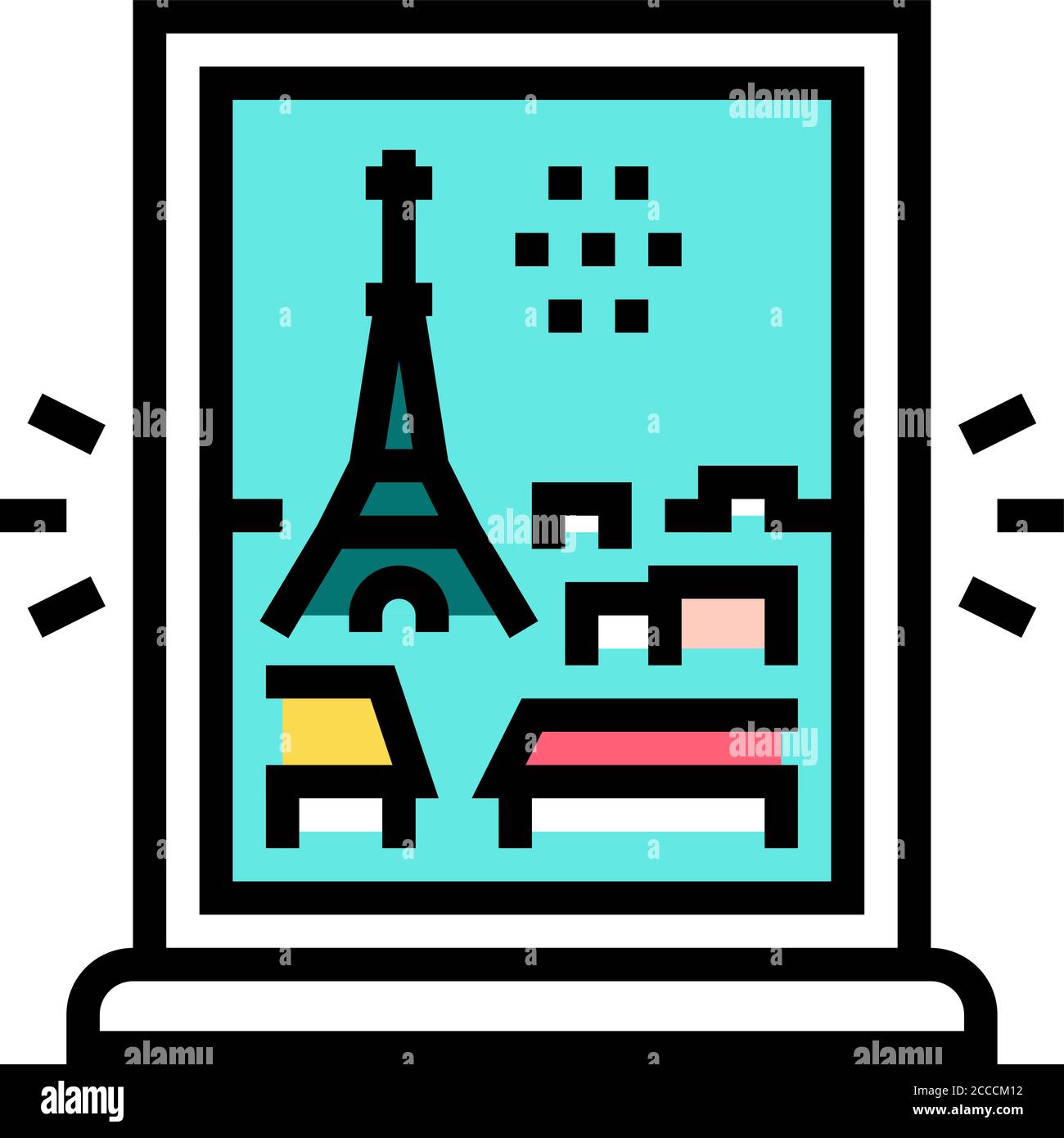 view from window on paris color icon vector illustration Stock Vector ...