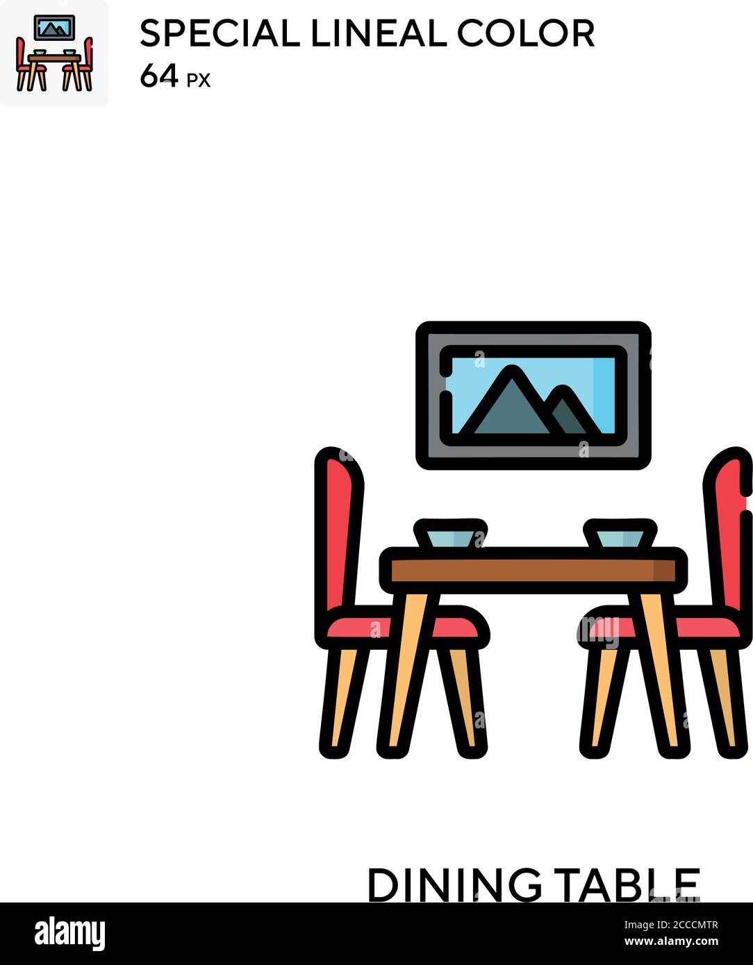 Dining table Special lineal color icon. Illustration symbol design ...