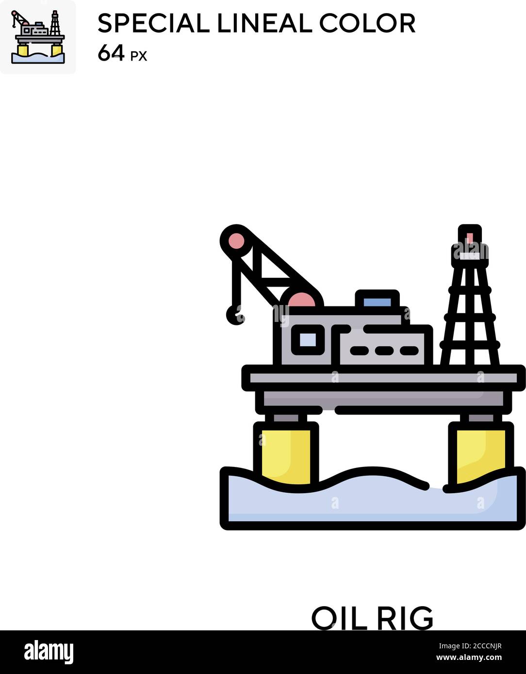 Oil rig Special lineal color icon. Illustration symbol design template ...