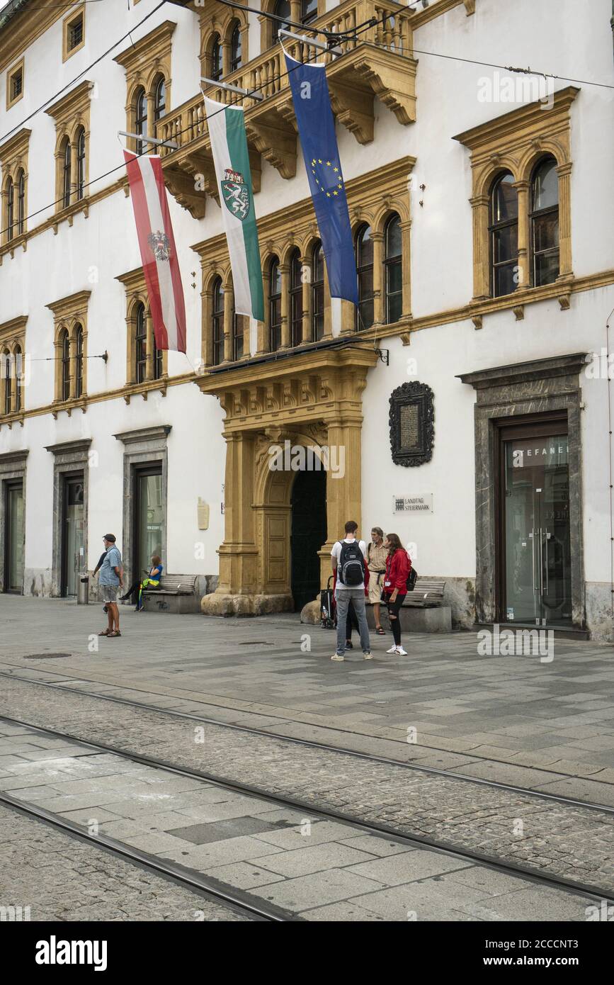 Graz, Austria. August 2020. An external view of the  Grazer Landhaus Stock Photo