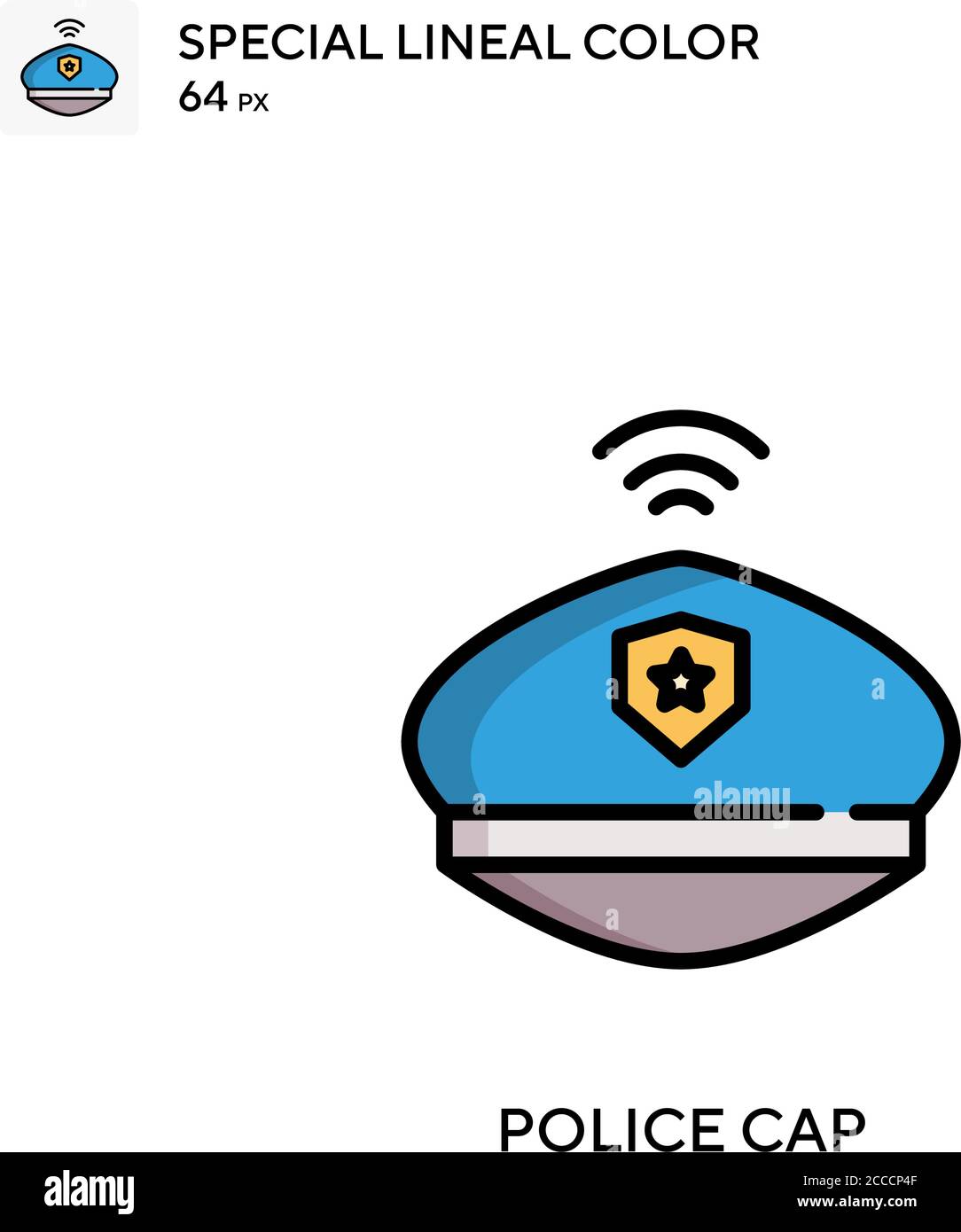 Police cap Special lineal color icon. Illustration symbol design ...