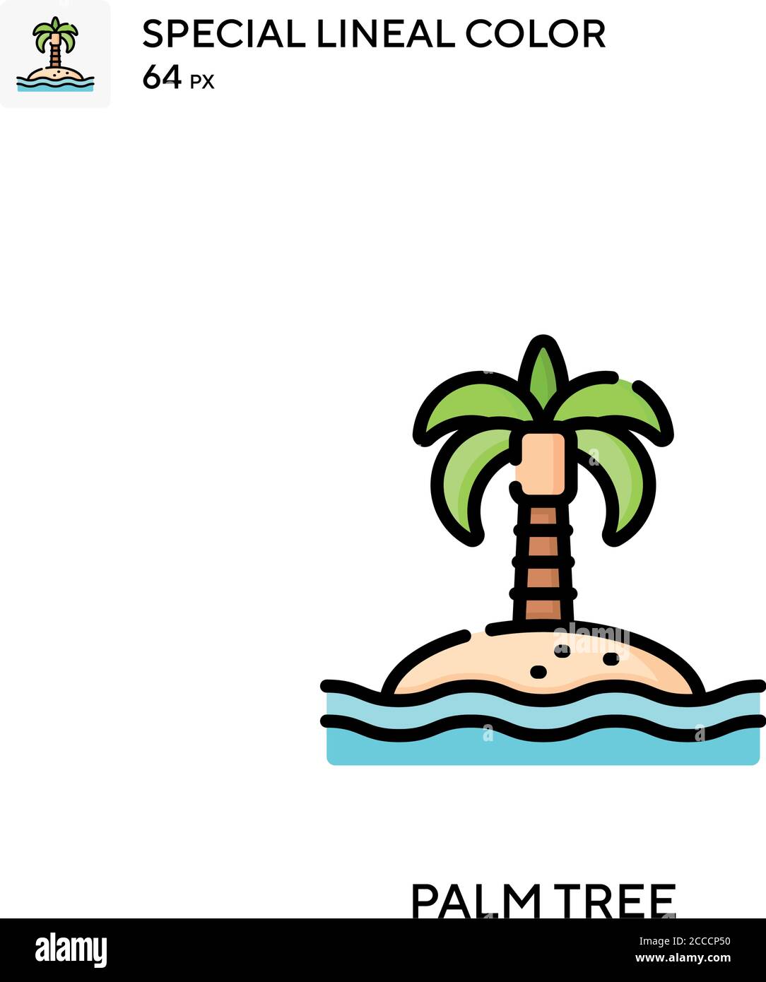 Palm tree Special lineal color icon. Illustration symbol design ...