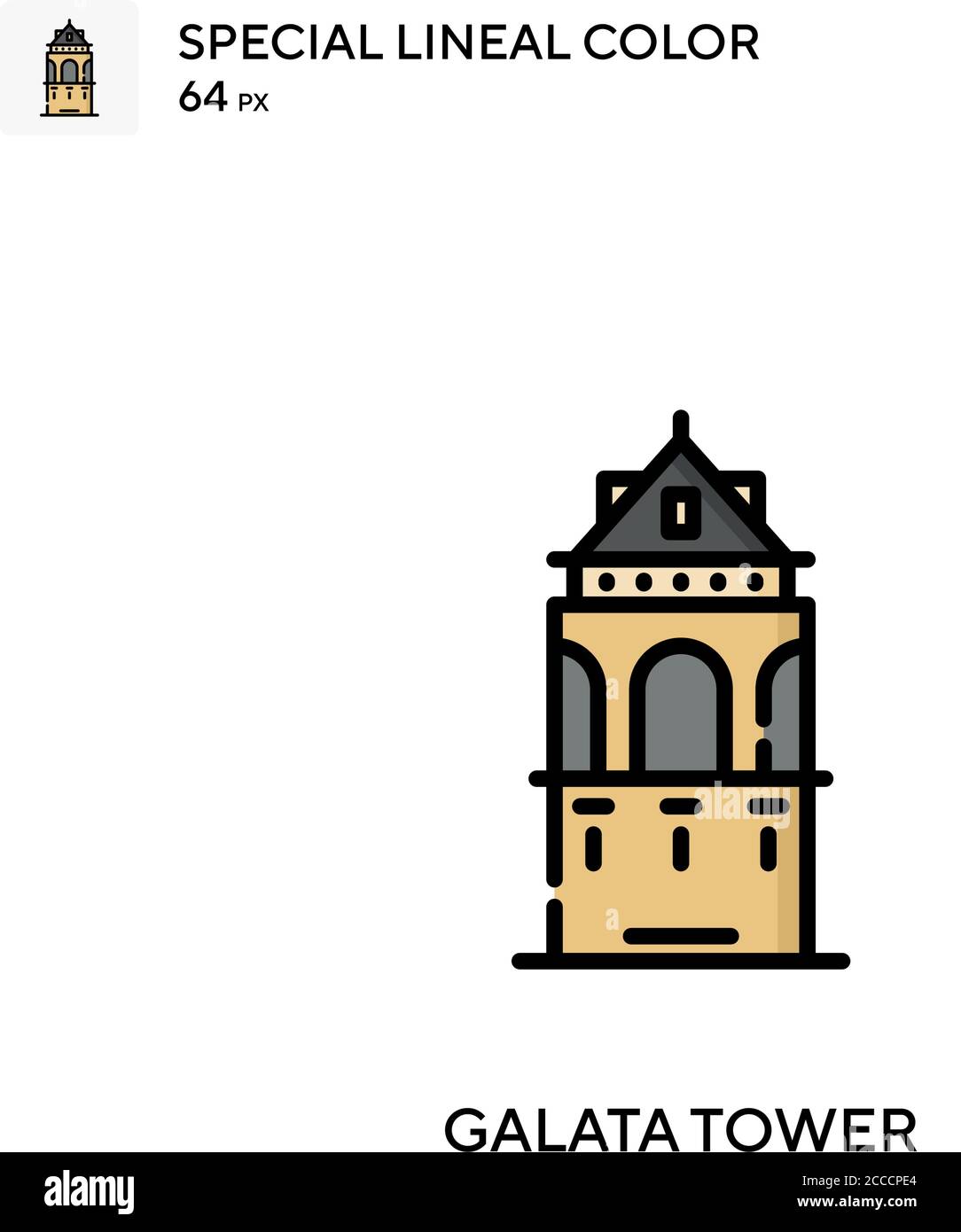 Galata tower Special lineal color icon. Illustration symbol design ...