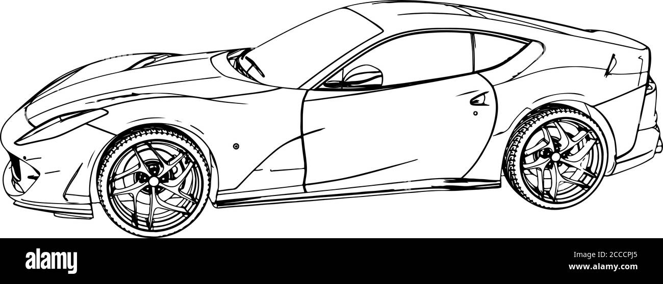 sketch sports car fast vector Stock Vector Image & Art - Alamy