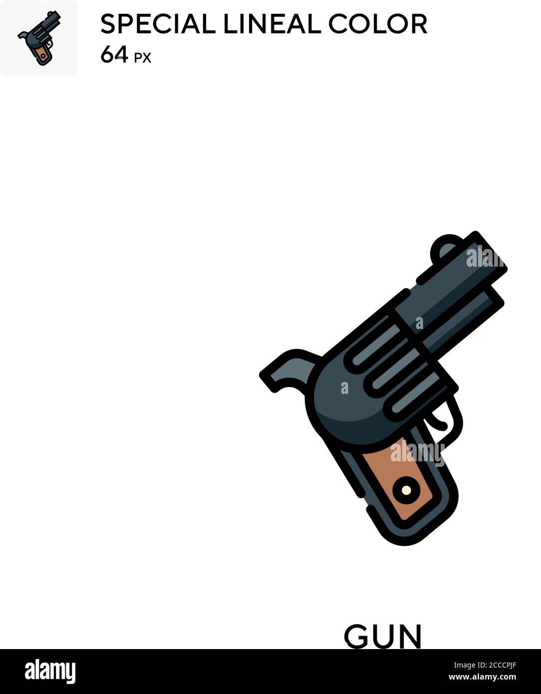 Gun Special lineal color icon. Illustration symbol design template for ...